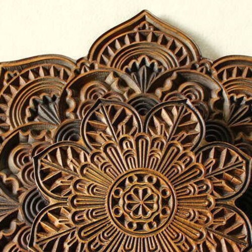 Decorazione Murale Intagliata A Mano – Albero Della Vita In Legno Suar – Bali, Marrone, 25x25 Cm