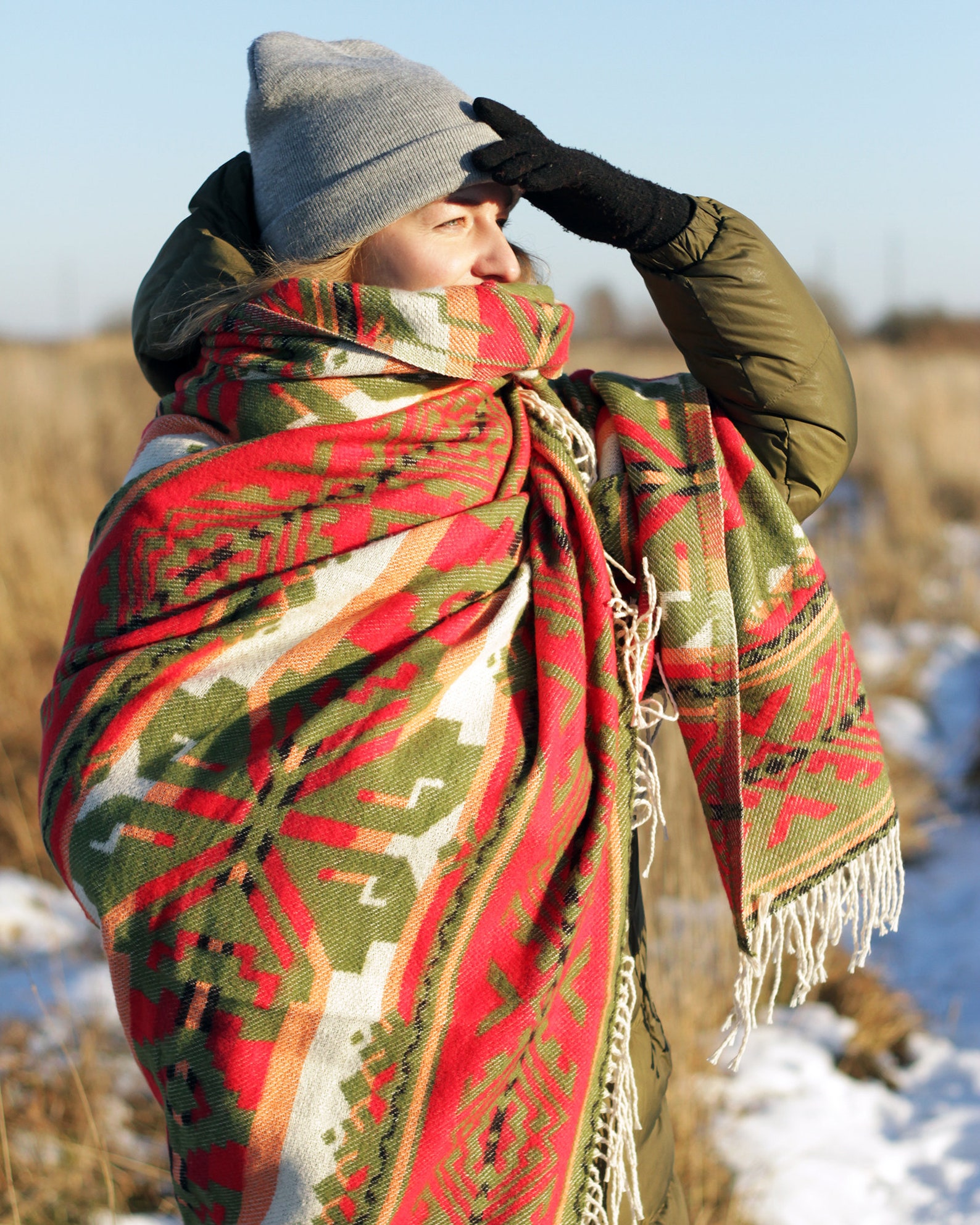 Chunky blanket scarf warm blanket travel scarf blanket Etsy