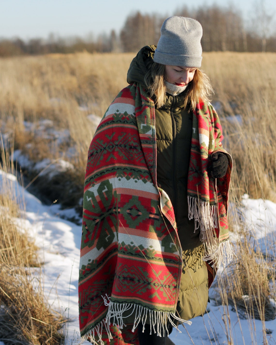 Chunky blanket scarf warm blanket travel scarf blanket Etsy