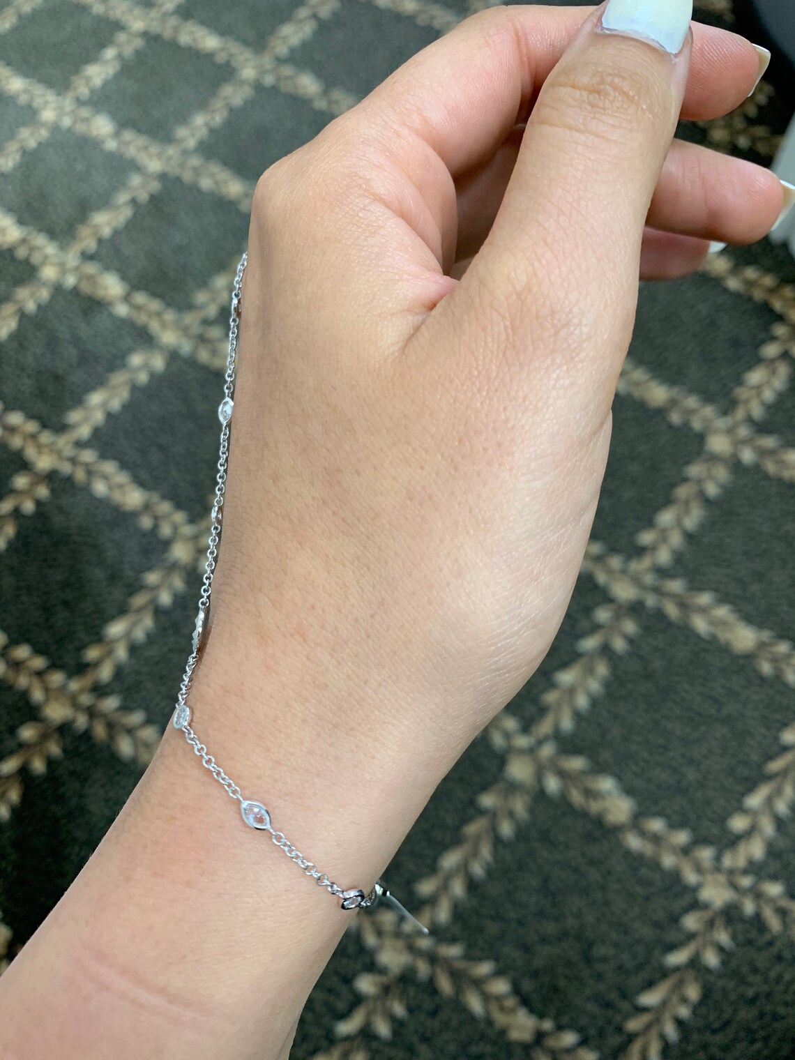 14K White Gold Diamond Finger Ring and Bracelet Etsy