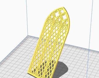 Gothic window STL file, Dollhouse architecture  3D printing, Catherdal arch print template, Game terrain model stl, Dolls house supplies