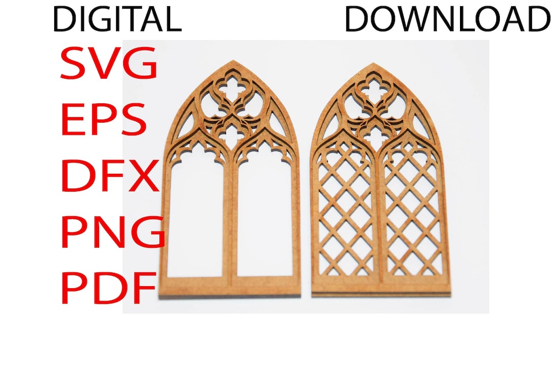 SVG /PNG /DFX Ai Pdf Cutting Files for Gothic Tracery Window, Instant ...