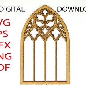 SVG /PNG /DFX Ai Pdf cutting files for gothic tracery window, Instant download file for cutting machine, Laser cut file, Cricut Cnc  file