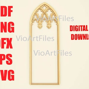SVG /PNG /DFX Esp Pdf cutting files for gothic tracery window, Instant download file for cutting machine, Laser cut file, Cricut Cnc  file