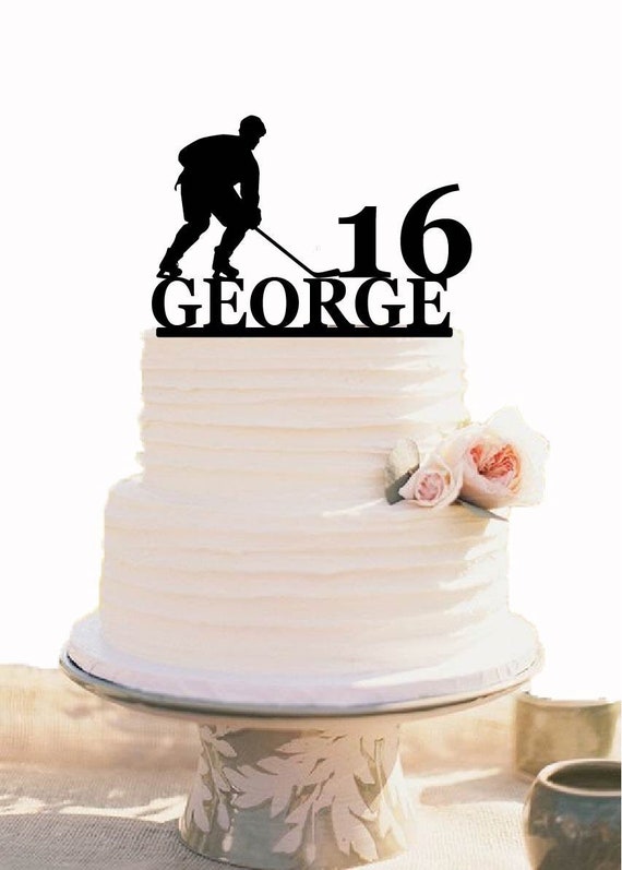Birthday Cake Topper Ice Hockey Cake Topper Custom Birthday Etsy