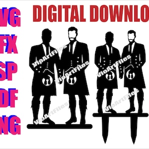 SVG /DFX /PNG Esp  Pdf cutting files for Wedding cake topper silhouette, Family silhouette, Laser cut file, Cricut Cnc  file
