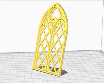 Archivo STL de ventana gótica, impresión 3D de arquitectura de casa de muñecas, ventana de modelo, plantilla de impresión de terreno de juego
