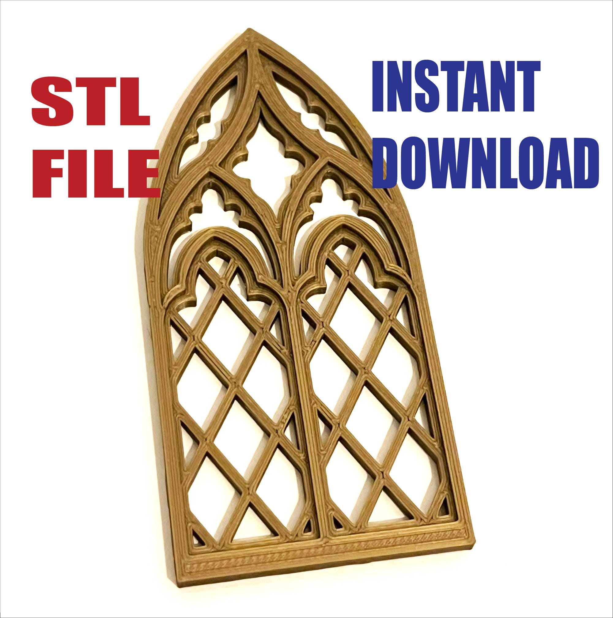 Window Stl Cathedral Window STL File, Dollhouse Architecture 3D Print, Model ...