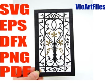 Window Grill  Digital Svg Dxf Eps File template Download Laser Cricut Glow Forge