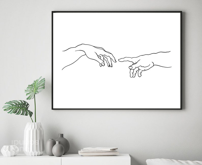 The Creation of Adam Print Michelangelo Printable Adam | Etsy