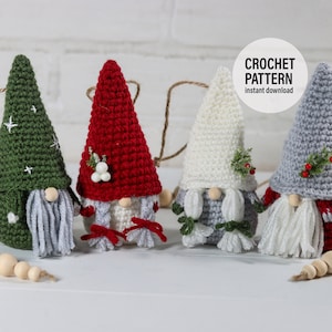 CROCHET Pattern X Holiday Gnome Ornaments Pattern, English PDF Download,