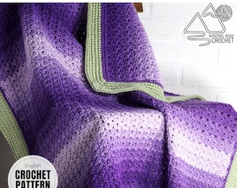 PATRÓN DE CROCHET X Patrón Manta de Ganchillo, Descargar PDF en Inglés, Patrón Afgano de Ganchillo, 9 Tamaños