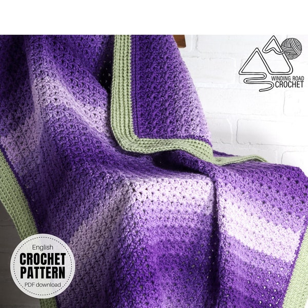 CROCHET PATTERN X Crochet Blanket Pattern, English PDF Download, Crochet Afghan Pattern, 9 Sizes
