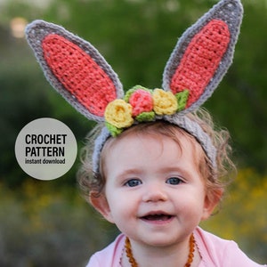 CROCHET PATTERN X Bunny Ears Headband X English PDF Pattern only