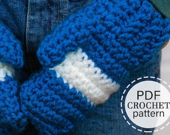 CROCHET PATTERN x Simple Mittens Crochet Pattern, Toddler and Small Child Size Crochet Mitten Pattern , English PDF pattern only