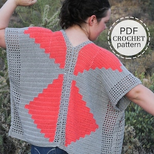 CROCHET PATTERN x Crochet Southwest Kimono Pattern, Crochet Cardigan Pattern, Crochet Kimono English Download, PDF Pattern Only