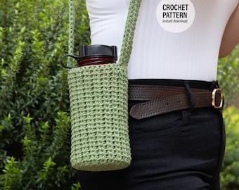 CROCHET PATTERN X Crochet  Water Bottle Holder Pattern, English PDF Download,  English Crochet Pattern, Crochet Bottler Carrier