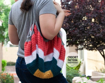 CROCHET PATTERN X Modern Slouch Crochet Tote Bag X English PDF Pattern only