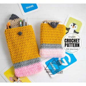 CROCHET PATTERN X Pencil Pouch Pattern, English PDF Download, Crochet Teacher Gift Pattern