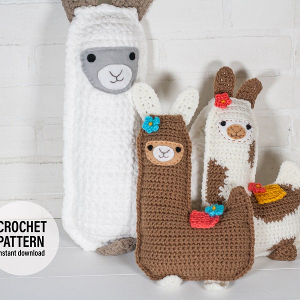 Crochet Mama Lllama Pattern, Crochet Llama Pattern , English PDF Download, Stuffed Animal Pattern