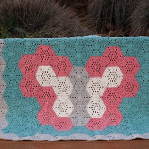 Butterfly Baby Blanket Pattern, PDF Pattern, English Download, Baby Crochet Blanket, Hexagon Butterfly Blanket, Crochet Blanket Tutorial, image 3