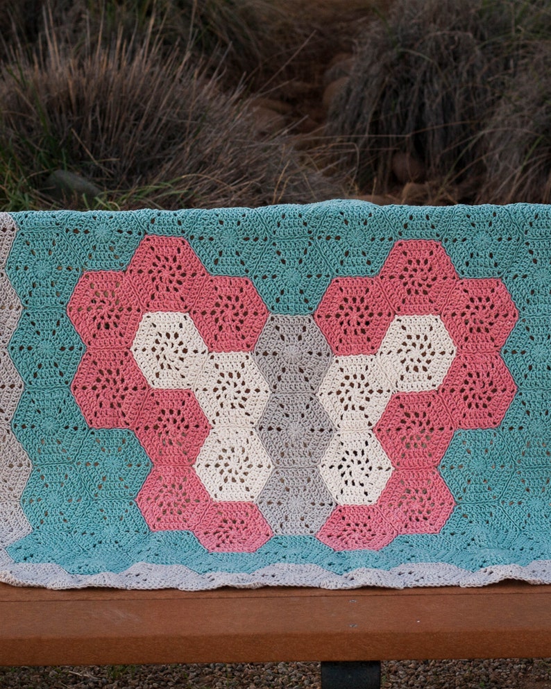 Butterfly Baby Blanket Pattern, PDF Pattern, English Download, Baby Crochet Blanket, Hexagon Butterfly Blanket, Crochet Blanket Tutorial, image 3