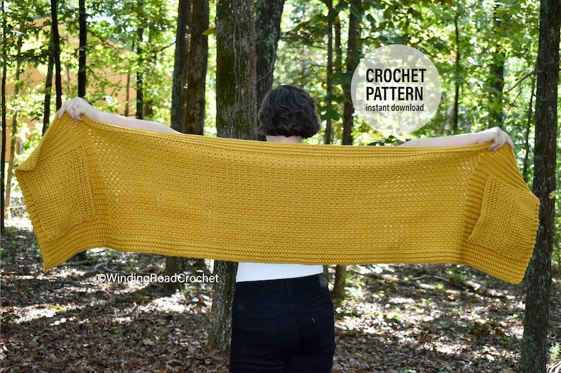 CROCHET Pattern X Harvest Pocket Shawl, English PDF Download, Adult Size and Easy to Adjust image 3