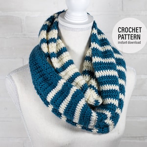 CROCHET PATTERN X Crochet Striped Scarf Pattern, English PDF Download, Easy Crochet Pattern
