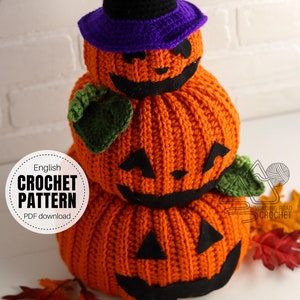 CROCHET PATTERN X Crochet Stacked Pumpkins Pattern, English PDF Download, Crochet Jackolanterns Pattern, image 2