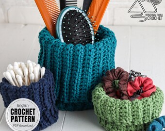 CROCHET PATTERN X Crochet Mini Basket Pattern, English PDF Download, Crochet Container Pattern,