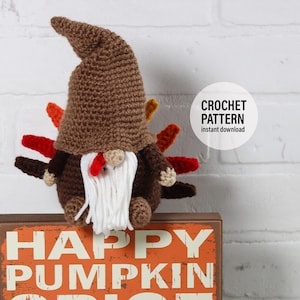 CROCHET Pattern X Turkey Gnome, English PDF Download, Thanksgiving Gnome Pattern