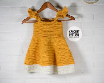 Easy Toddler Dress X CROCHET Pattern, Sizes 12 months through 4T, English PDF Download,