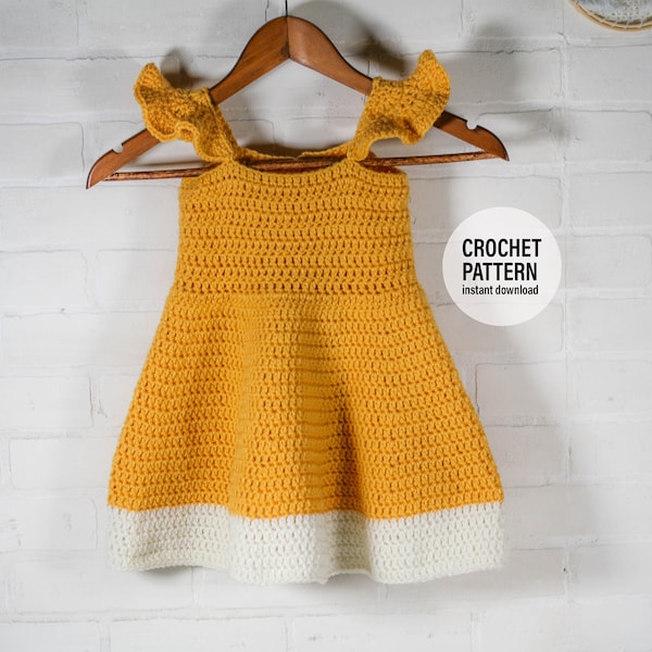 Easy Toddler Dress X CROCHET Pattern, Sizes 12 months through 4T, English PDF Download,