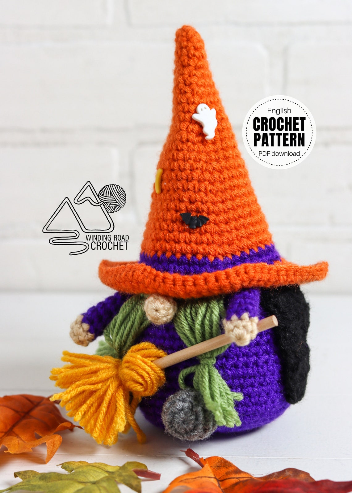 CROCHET Pattern X Witch Gnome English PDF Download Halloween - Etsy