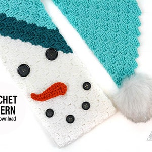 CROCHET PATTERN X C2C Snowman Scarf X English PDF Pattern only