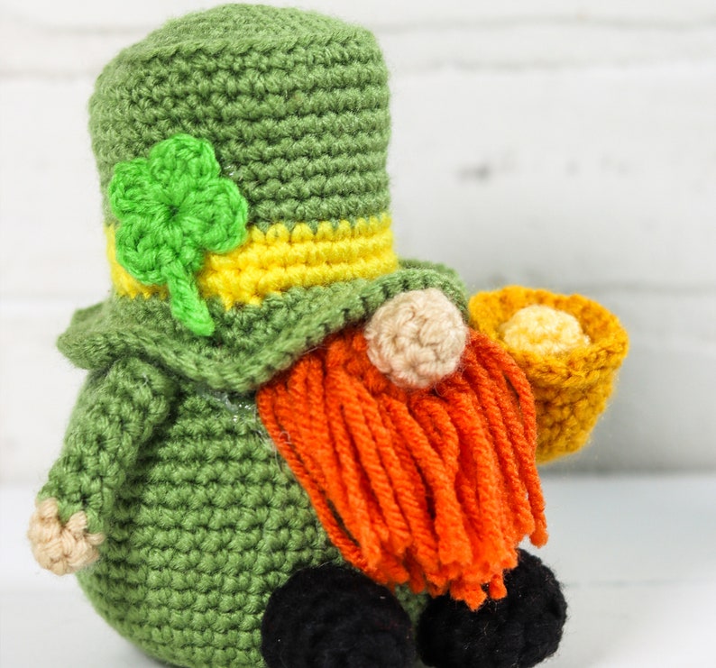 CROCHET PATTERN X Leprechaun Gnome, English PDF Download, St. Patrick's Day Gnome Pattern image 2