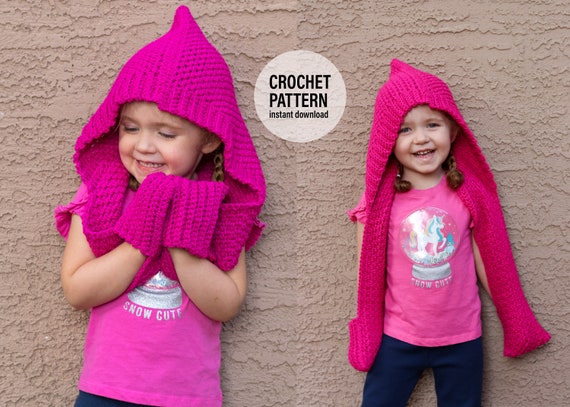 CROCHET PATTERN X Hooded Scarf Pattern, English PDF Download