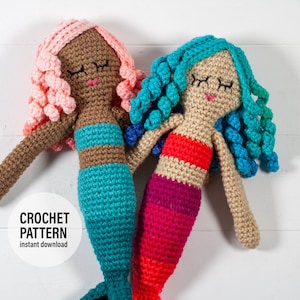 Crochet Mermaid Doll Pattern, Crochet Amigurumi Pattern, English PDF Download,