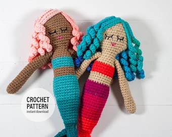 Crochet Mermaid Doll Pattern, Crochet Amigurumi Pattern, English PDF Download,
