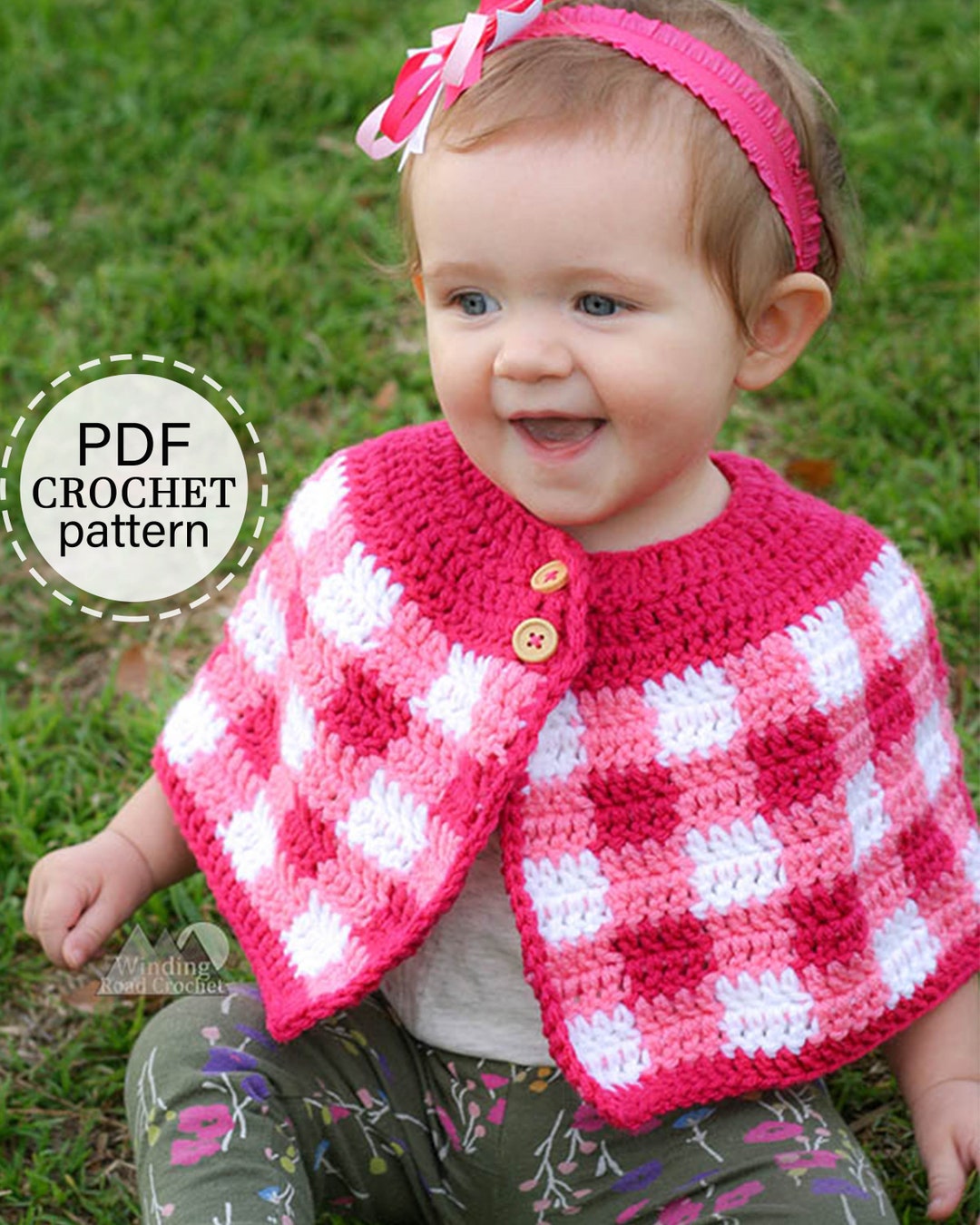 CROCHET PATTERN X Easy Crochet Baby Plaid Cape Pattern, Toddler Plaid