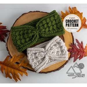 CROCHET PATTERN X Fall Vibes Crochet Ear Warmer Pattern, English PDF Download, Adult and Child Sizes