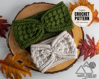 CROCHET PATTERN X Fall Vibes Crochet Ear Warmer Pattern, English PDF Download, Adult and Child Sizes