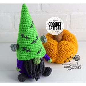 CROCHET PATTERN X Crochet Monster Gnome, English PDF Download, Halloween Crochet Gnome Pattern