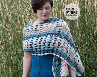 CROCHET PATTERN X Crochet Lace Shawl Pattern, English PDF Download,  English Crochet Pattern, Crochet Wrap Pattern