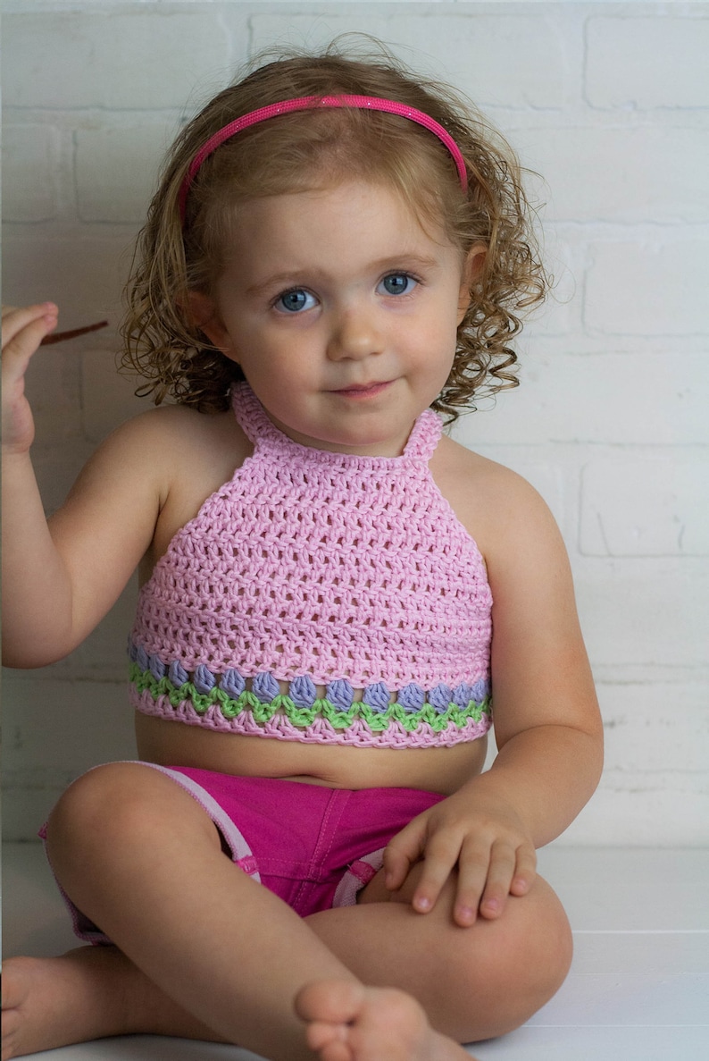 Crochet Tulip Dress Pattern, Crochet Baby Dress Pattern for 12m, 18m, Size 2, 4, 6, 8, English PDF Download, Crochet Sun Dress tutorial image 2