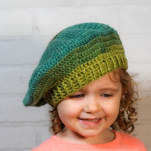 Patrón de boina a crochet fácil, tallas desde prematuro hasta adulto, descarga PDF en inglés.