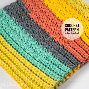 CROCHET PATTERN X Crochet Baby Blanket Pattern, English PDF Download, 8 Sizes