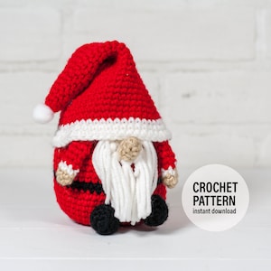 CROCHET PATTERN X Santa Gnome Pattern X English PDF Pattern only X Christmas Gnome Crochet Pattern image 1