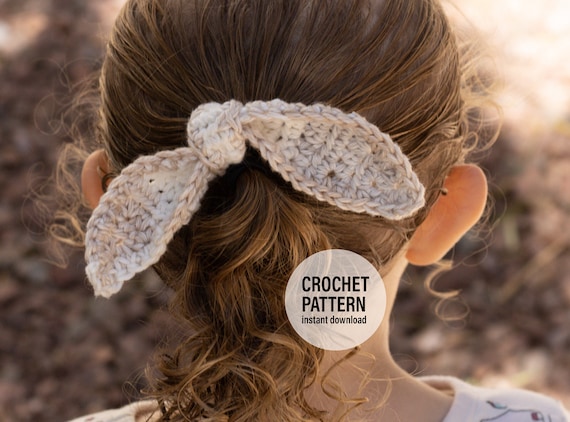 CROCHET PATTERN X Vintage Crochet Hair Tie Pattern, English PDF Download, 2 Sizes