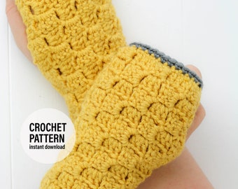 CROCHET PATTERN X C2C Fingerless Gloves X English PDF Pattern only
